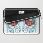 Le Coq - Watercolor Rooster with Turquoise Leaves Laptop Sleeve Gallery Image 2