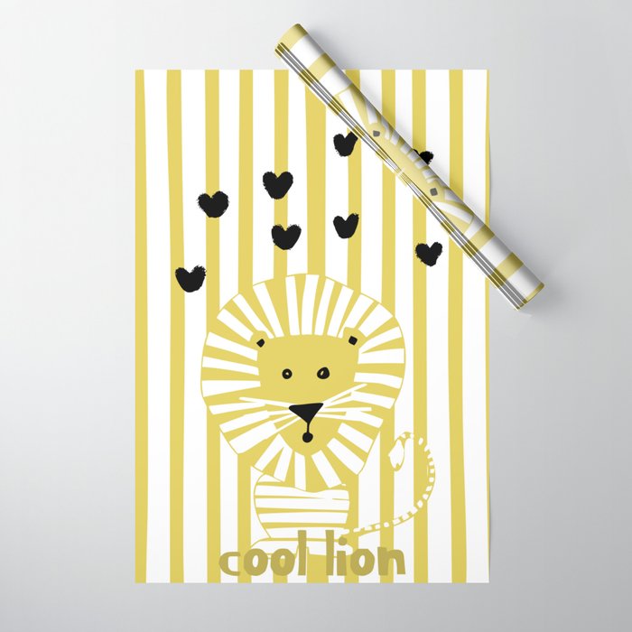 Cool lion Wrapping Paper Gallery Image 1