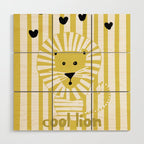 Cool lion Wood Wall Art Gallery Image 1