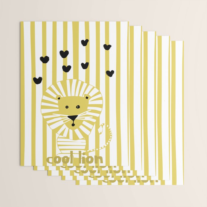 Cool lion Wrapping Paper Gallery Image 3