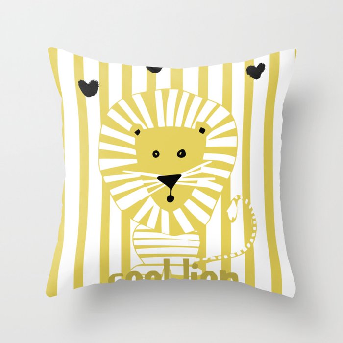 Cool lion Throw Pillow Gallery Image 6