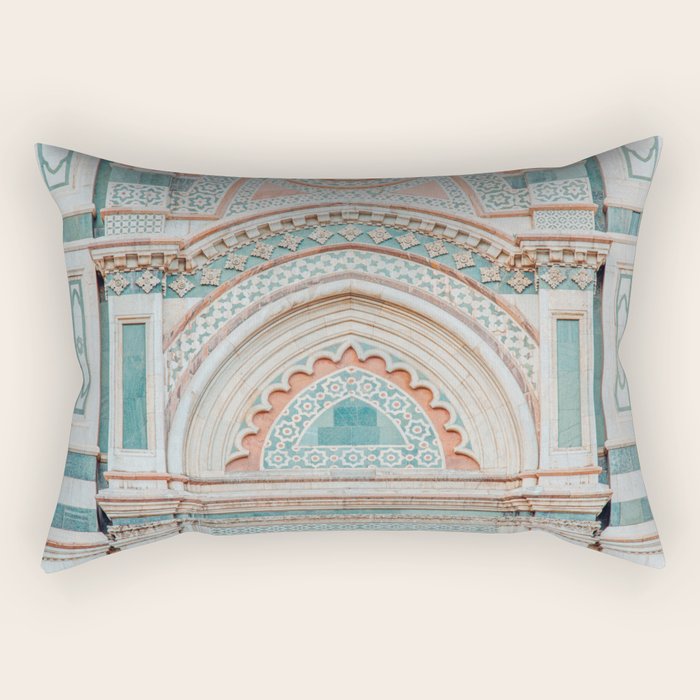 Il Duomo Marble Pattern 2 - Florence Italy Architecture, Travel Photography Rectangular Pillow Gallery Image 1