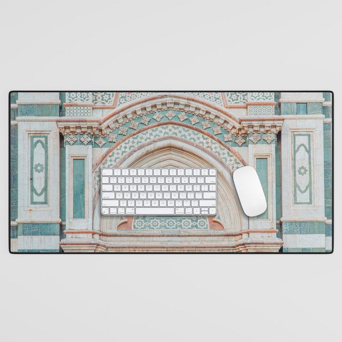 Il Duomo Marble Pattern 2 - Florence Italy Architecture, Travel Photography Desk Mat Gallery Image 1