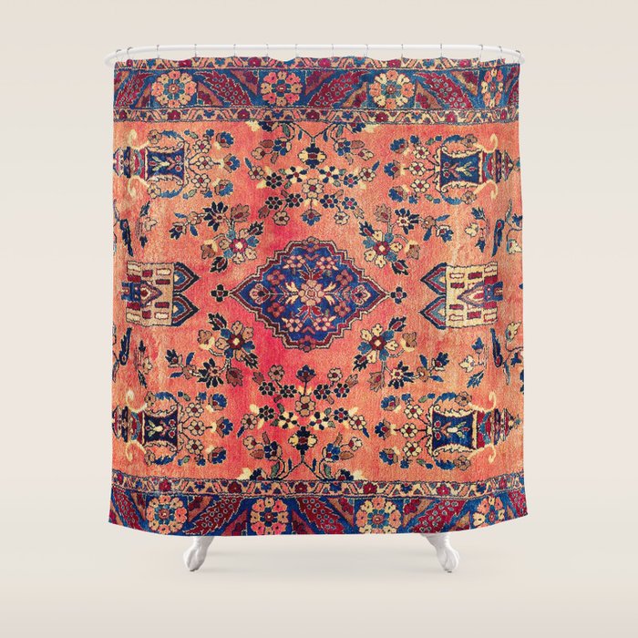 Kashan Central Persian Silk Rug Print Shower Curtain Gallery Image 1