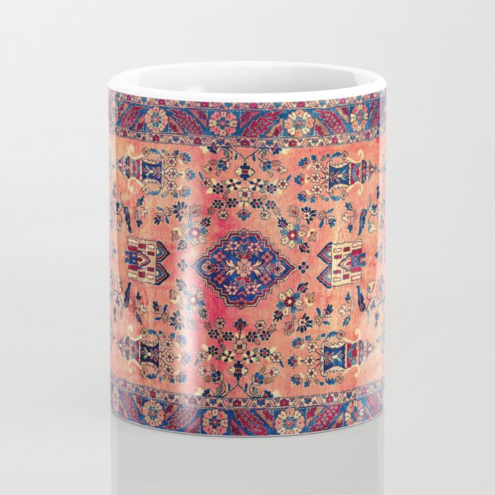 Kashan Central Persian Silk Rug Print Coffee Mug Gallery Image 4