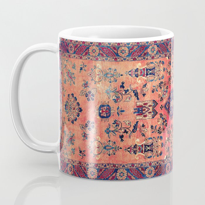 Kashan Central Persian Silk Rug Print Coffee Mug Gallery Image 3