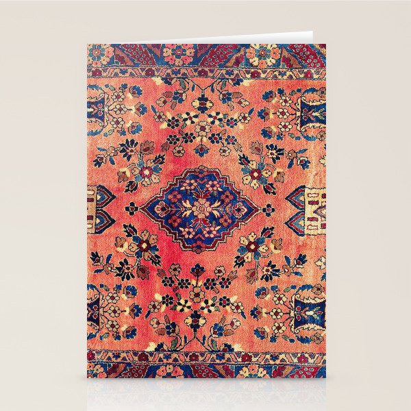 Kashan Central Persian Silk Rug Print Stationery Card Gallery Image 1