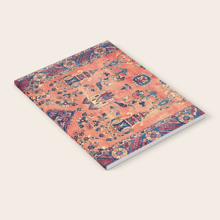Kashan Central Persian Silk Rug Print Notebook Gallery Image 2
