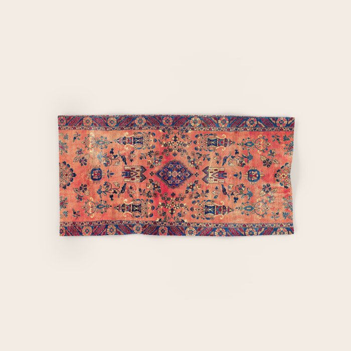 Kashan Central Persian Silk Rug Print Bath Towel Gallery Image 1