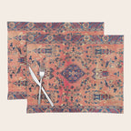 Kashan Central Persian Silk Rug Print Placemat Gallery Image 1