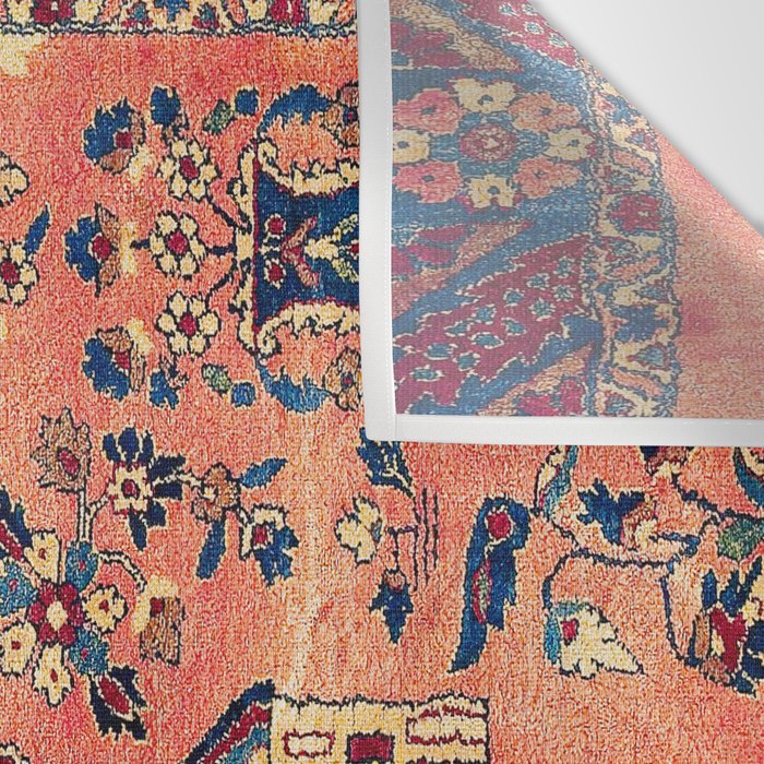 Kashan Central Persian Silk Rug Print Wall Tapestry Gallery Image 3