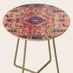 Kashan Central Persian Silk Rug Print Side Table Gallery Image 2
