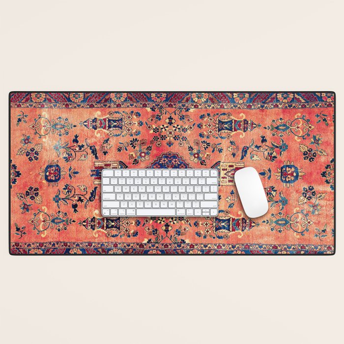 Kashan Central Persian Silk Rug Print Desk Mat Gallery Image 1