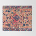 Kashan Central Persian Silk Rug Print Throw Blanket Gallery Image 2