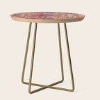 Kashan Central Persian Silk Rug Print Side Table Gallery Image 1
