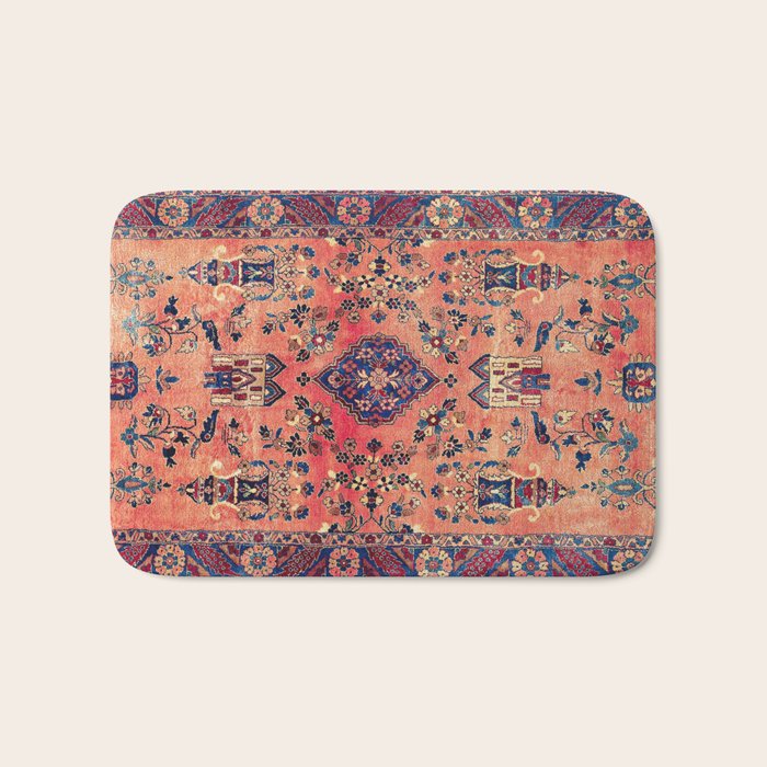 Kashan Central Persian Silk Rug Print Bath Mat Gallery Image 1