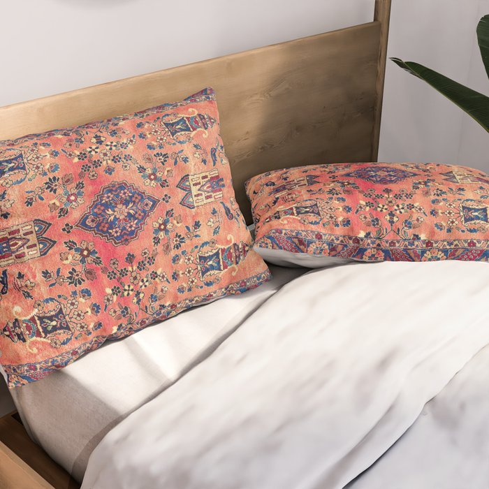 Kashan Central Persian Silk Rug Print Pillow Sham Gallery Image 2