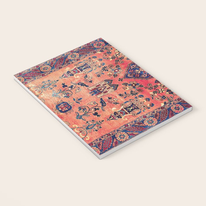 Kashan Central Persian Silk Rug Print Notebook Gallery Image 3