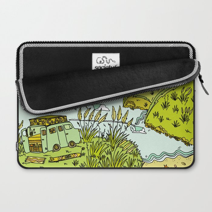 home is where you park it // wandering in new zealand // retro surf art by surfy birdy Laptop Sleeve Gallery Image 2