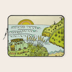 home is where you park it // wandering in new zealand // retro surf art by surfy birdy Laptop Sleeve Gallery Image 1