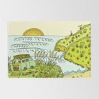 home is where you park it // wandering in new zealand // retro surf art by surfy birdy Rug Gallery Image 2