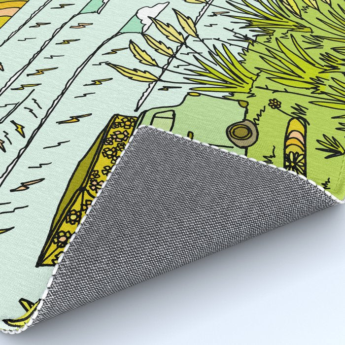 home is where you park it // wandering in new zealand // retro surf art by surfy birdy Rug Gallery Image 4