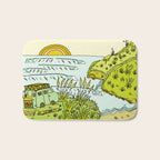 home is where you park it // wandering in new zealand // retro surf art by surfy birdy Bath Mat Gallery Image 1
