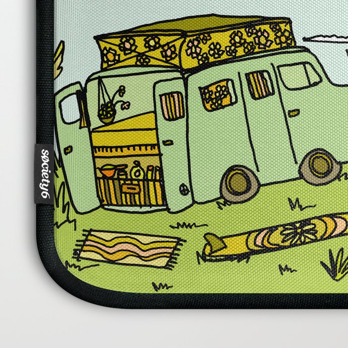 home is where you park it // wandering in new zealand // retro surf art by surfy birdy Laptop Sleeve Gallery Image 3