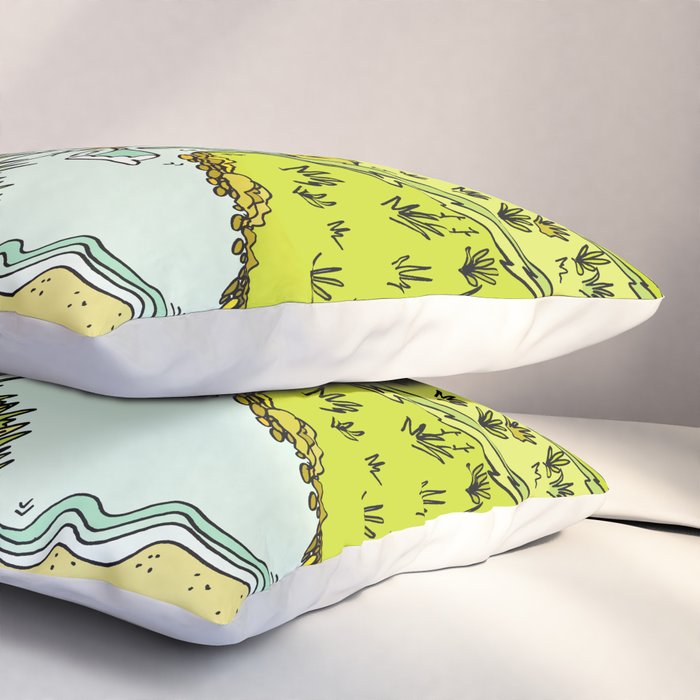 home is where you park it // wandering in new zealand // retro surf art by surfy birdy Pillow Sham Gallery Image 3