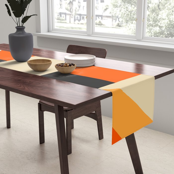 Happy Geometric Abstraction Table Runner Gallery Image 2
