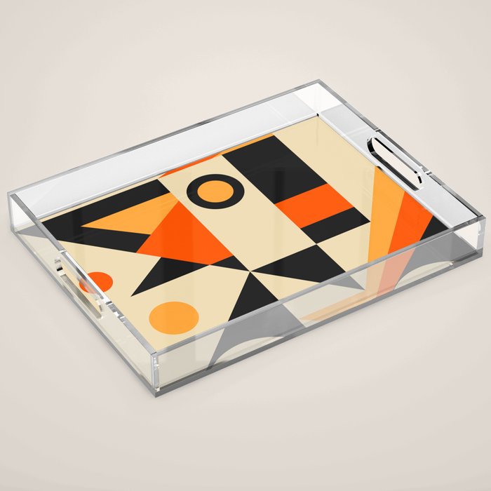 Happy Geometric Abstraction Acrylic Tray Gallery Image 1