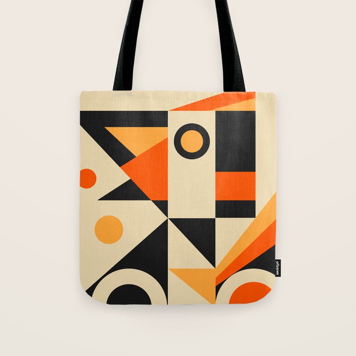 Happy Geometric Abstraction Tote Bag Gallery Image 1