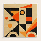 Happy Geometric Abstraction Wood Wall Art Gallery Image 1