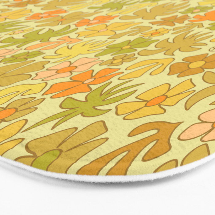 tropical flower power retro 70s pattern by surfy birdy  Bath Mat Gallery Image 3