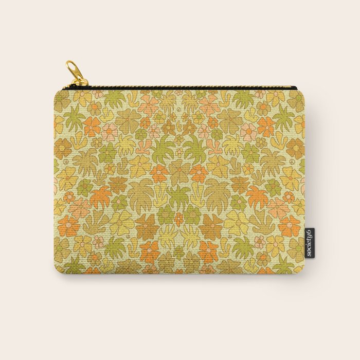 tropical flower power retro 70s pattern by surfy birdy  Carry All Pouch Gallery Image 1
