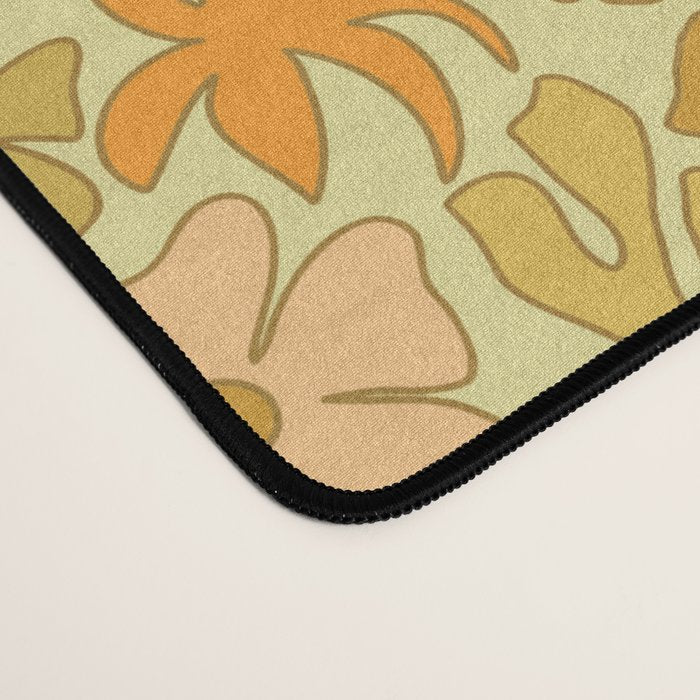 tropical flower power retro 70s pattern by surfy birdy  Desk Mat Gallery Image 4