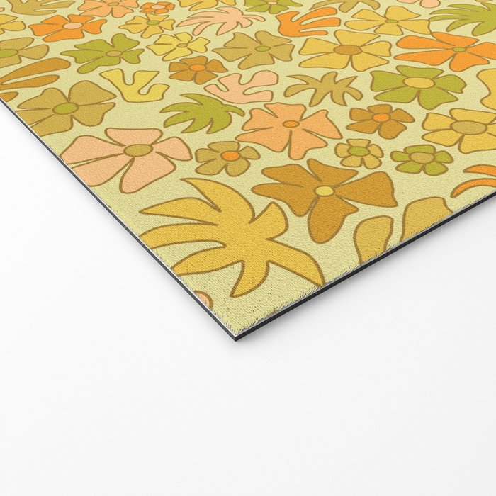 tropical flower power retro 70s pattern by surfy birdy  Welcome Mat Gallery Image 2