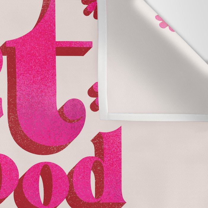 Let The Good Times Roll  - Retro Type in Pink Wall Tapestry Gallery Image 3