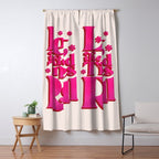 Let The Good Times Roll  - Retro Type in Pink Window Curtain Gallery Image 5