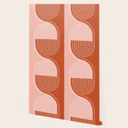 Geometric Lines in Terracotta Rose Gold 19 (Rainbow and Lines Abstraction) Wallpaper Gallery Image 2