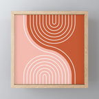 Geometric Lines in Terracotta Rose Gold 19 (Rainbow and Lines Abstraction) Mini Art Print Gallery Image 1