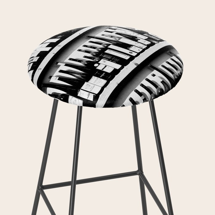Wine Bottles in Black And White #decor #society6 #buyart Stool Gallery Image 2