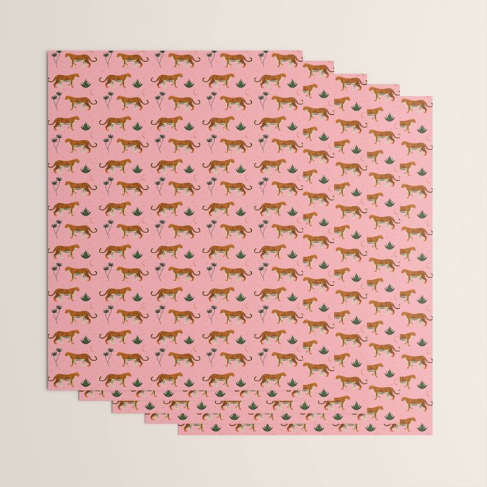 Big Cat pattern Softpink Wrapping Paper Gallery Image 3