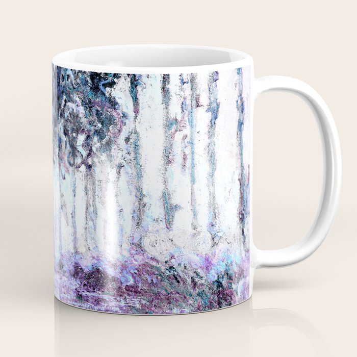 Monet : Poplars Lavender Periwinkle Deep Blue Coffee Mug Gallery Image 1