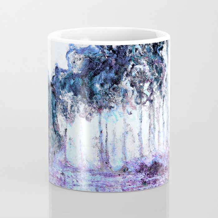 Monet : Poplars Lavender Periwinkle Deep Blue Coffee Mug Gallery Image 4