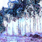 Monet : Poplars Lavender Periwinkle Deep Blue Coffee Mug Gallery Image 2