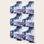 Monet : Poplars Lavender Periwinkle Deep Blue Wallpaper Gallery Image 2