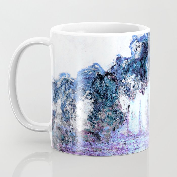 Monet : Poplars Lavender Periwinkle Deep Blue Coffee Mug Gallery Image 3