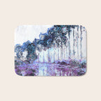 Monet : Poplars Lavender Periwinkle Deep Blue Bath Mat Gallery Image 1