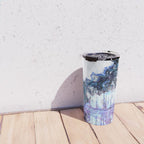 Monet : Poplars Lavender Periwinkle Deep Blue Travel Mug Gallery Image 4